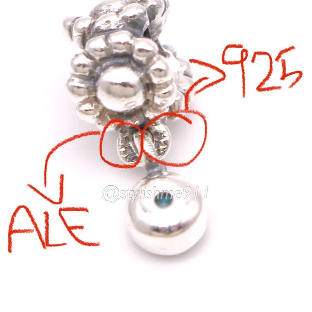 Authentic PANDORA Retired Blue Dew Drop Dangle Charm - Picture 10 of 10